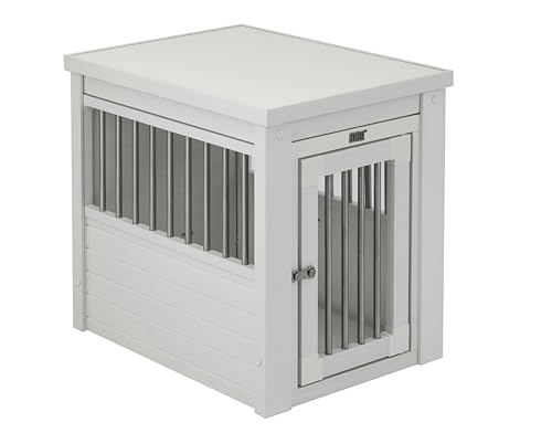 ECOFLEX® Small Furniture Style Dog Crate & End Table (Antique White / 23.8"L x 18.2"W x 22.2"H)