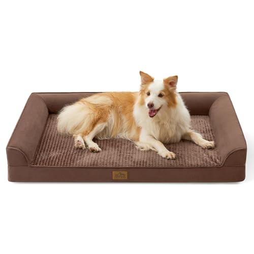 Orthopedic Dog Bed for Extra Large Dogs (Brown / XL:44x32x7 inch)