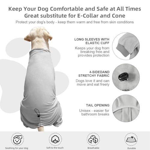 Dog Pyjamas PJS Sweater Clothes and Home Clothing Suitable for Medium to Large Breeds of Dogs (Gray / 3XL)