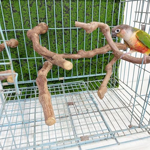 5 PCS Natural Grape Stick Perch Swing Chewing Toys for Parrot Cages (1)