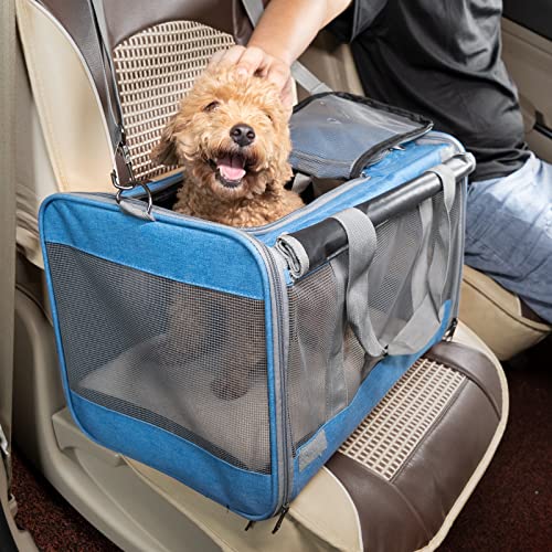 Pet Carrier for Large and Medium Cat (Blue / 18.1"L x 11.8"W x 11.8"H)