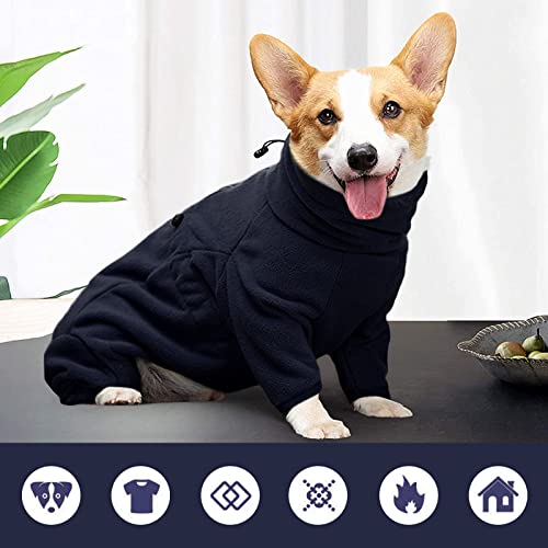 Dog Pajama with Leg Warmers (4XL / Dark Blue)