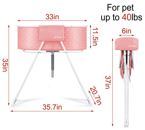 Portable Foldable Dog Bathtub for Small & Medium Dogs (Pink)