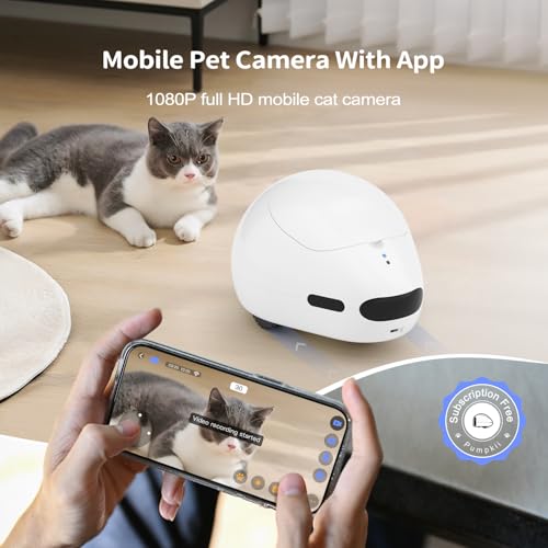 Pet Camera Robot with Treat Dispenser & Laser (White)
