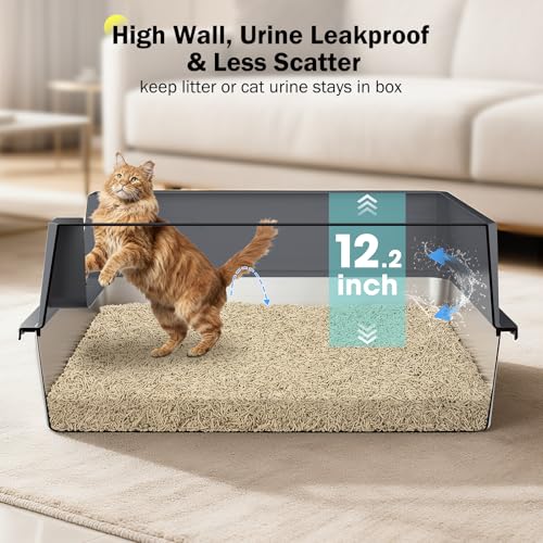 Stainless Steel Litter Box Extra Large for Big Cats Multi (Dark Grey / XXXL)