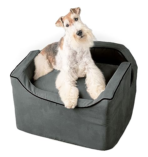 Dog Car Seat for Dogs up to 25lbs (Anthracite with Black / Medium)