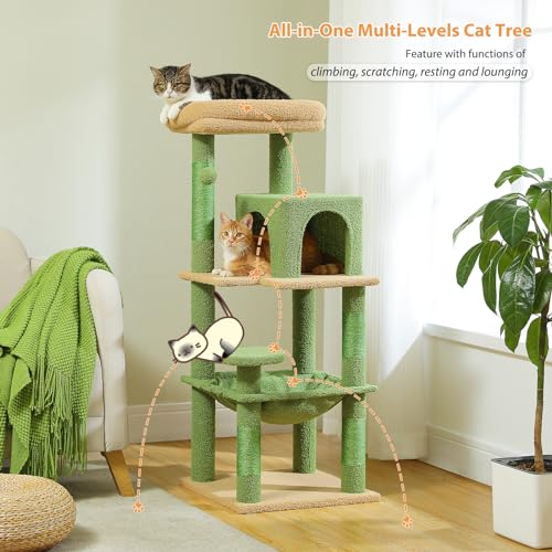 32" Small Cat Tree for Kittens & Small Cats (Green / 46 Inches)