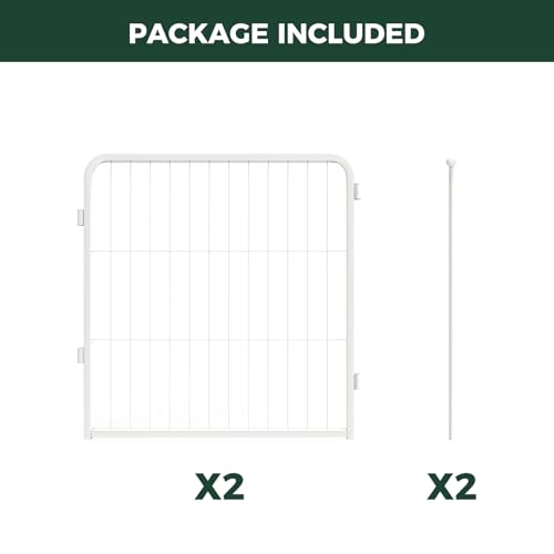 2 Add on Wire Panels for AuraSpace Pro Dog Playpen (White / 24"H)