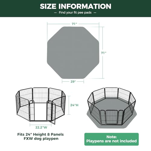 Washable Pee Pads for Dogs (Gray / 29" Octagon (1 Pack))