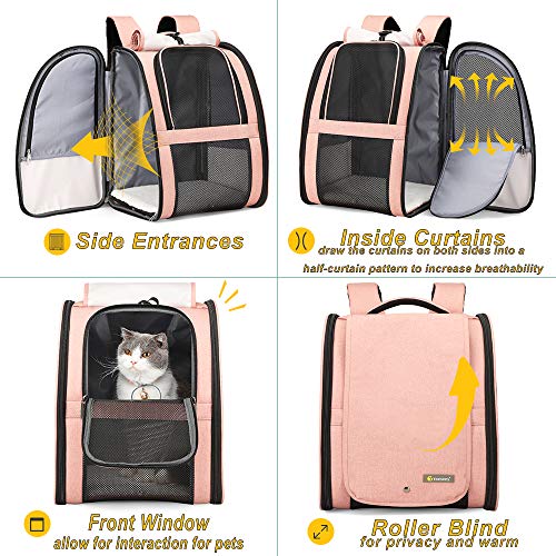 Innovative Traveler Bubble Backpack Pet Carriers for Cats and Dogs (Upgraded-Pink)