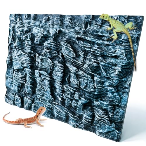23.6x17.7in Rock Terrarium Background (Blue-23.6"* 11.8"（1pcs）)