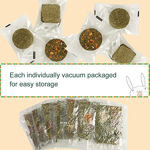 Rabbit Treat Natural Molar Timothy Hay Herbal Floral Scent Snack Chew Toys Gift for Bunny Chinchillas Hamster Gerbils (0.49 Ounce (Pack of 12))