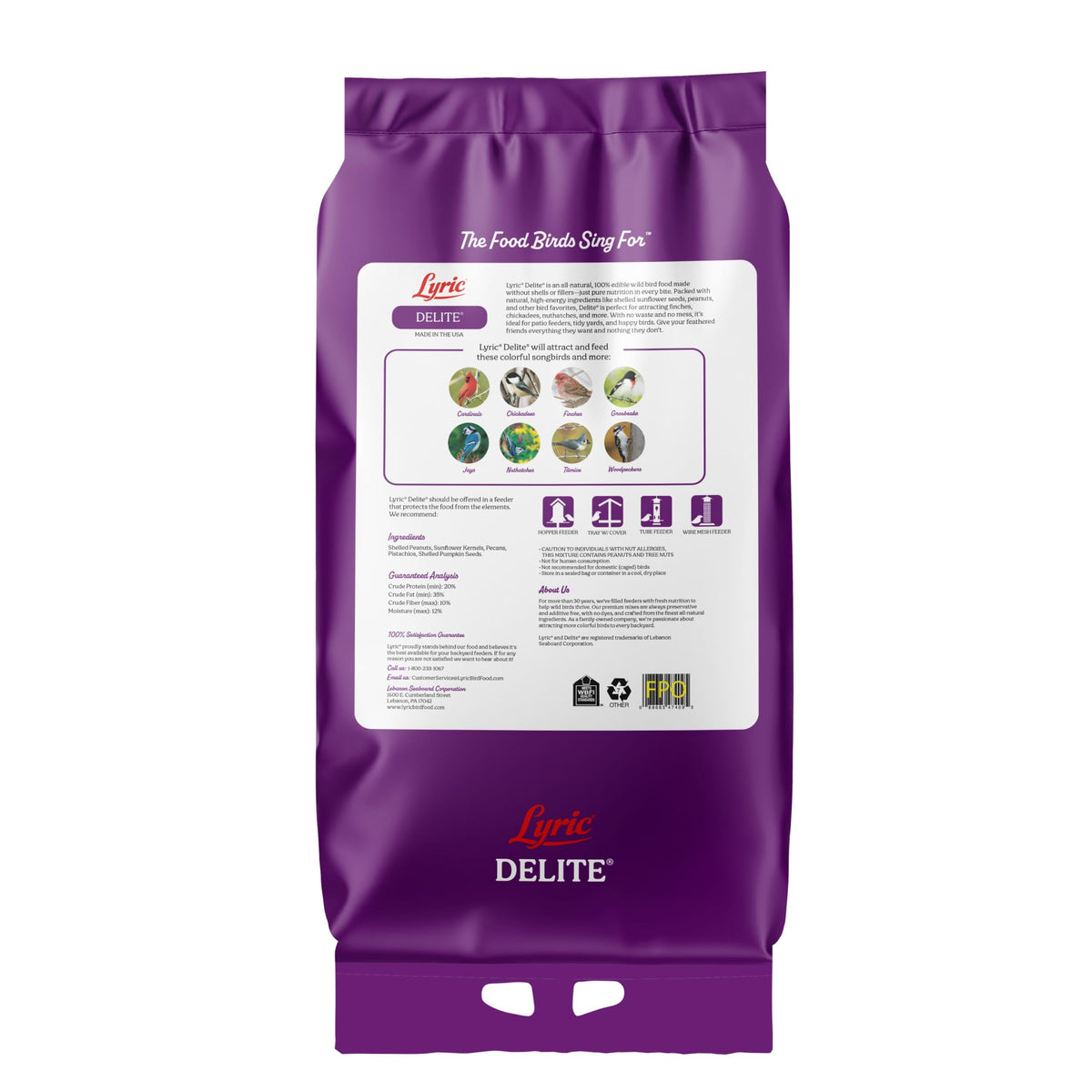 Delite Wild Bird Seed for Outside Feeders (20 Pound (Pack of 1))