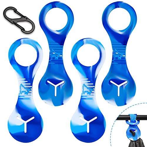 Dog Poop Bag Holder for Leash Waste Bag Carrier Dog Poop Bag Dispenser for Walking Running Bicycle Accessory 4 Pieces (Mixed Blue)