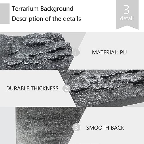 4pcs Rock Terrarium Background (grey-11.8"*8.8"（4pcs）)