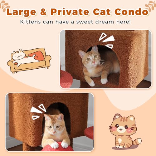 Floor to Ceiling Cat Tree (90''-101'' / Mushroom Brown)