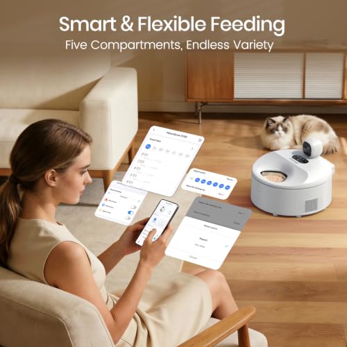 Automatic Wet Food Cat Feeder with Cooling (White)