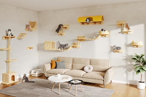 Cat Wall Furniture (Beige / 26 Piece Set)