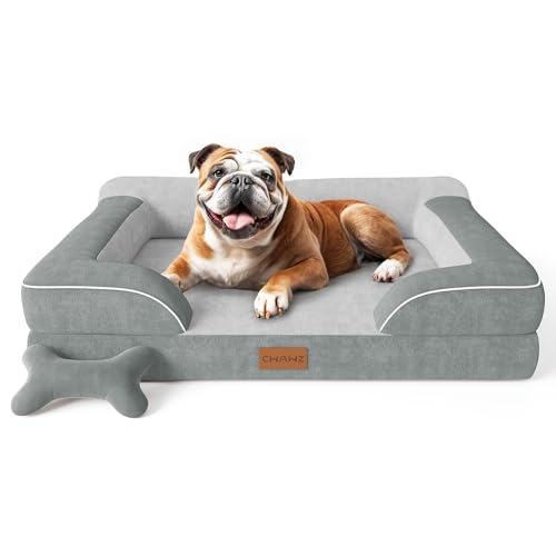Dog Beds for Large Dogs (Light Grey / Large(36"L x 27"W x8.5"Th))