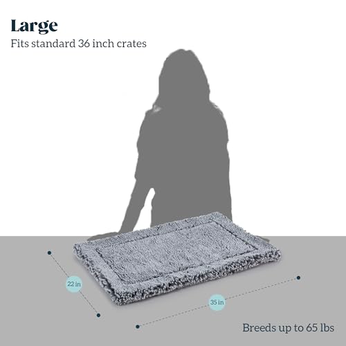 Stoutwool Indestructible Dog Bed (35.0"L x 22.0"W x 2"Th / Charcoal)