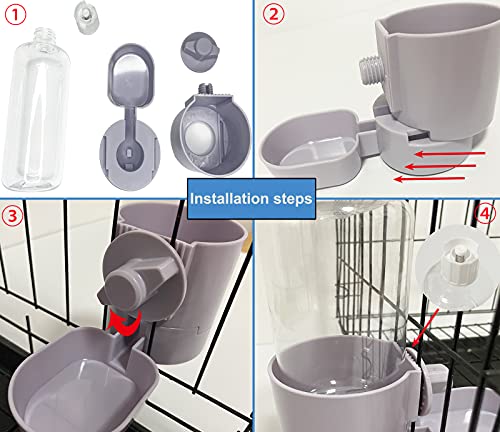 Rabbit Water Bottle 17 OZ Bunny Hanging Water Fountain Automatic Guinea Pig Water Dispenser No Leak Drinking Feeder for Bunny Chinchilla Hamsters Cat Dog Small Animals