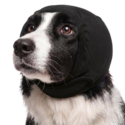Ear Muffs Noise Protection for Dog Grooming Bathing (Black / M)