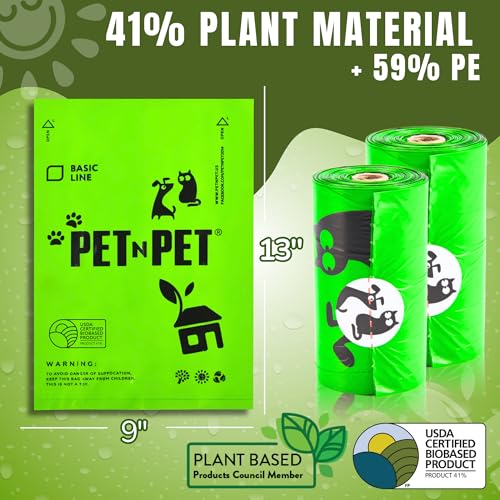 Dog Poop Bags Rolls (Pea Green - Unscented)
