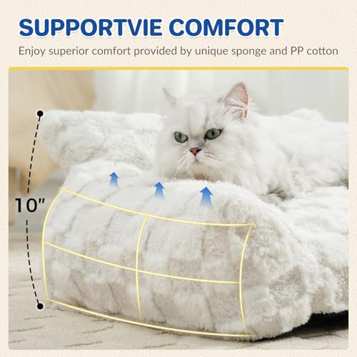 Large Dog Bed Sofa (White / 38x29x10")
