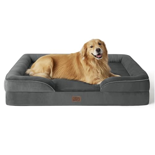 Orthopedic XLPlus Dog Bed Extra Large Washable Original Design (Dark Grey / 48"l X 35"w X 8"th)