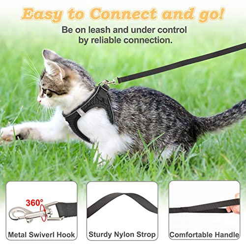 Cat Harness and Leash for Walking Escape Proof (M / Black)
