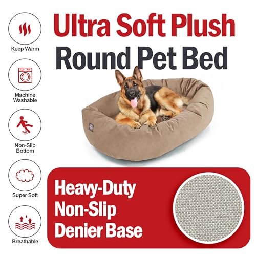 Suede Shredded Memory Foam Mix Calming Dog Bed Washable (Stone)
