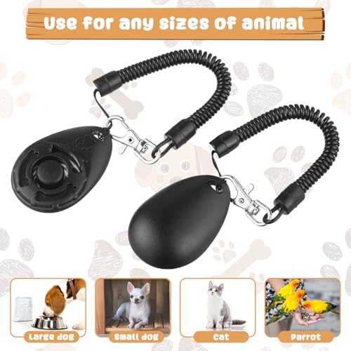 18 Pcs Dog Training Clicker with Wrist Strap for Pets (Black)
