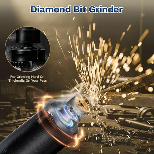 2 in 1 Dog Nail Clippers & Cat Nail Clippers Trimmers for Large Medium Small Dogs Cats Claw Trimmer Quick Sensor and Safety Guard USB Rechargeable Dogs Nail Trimmer with Catcher & 2 LED Lights (Black)