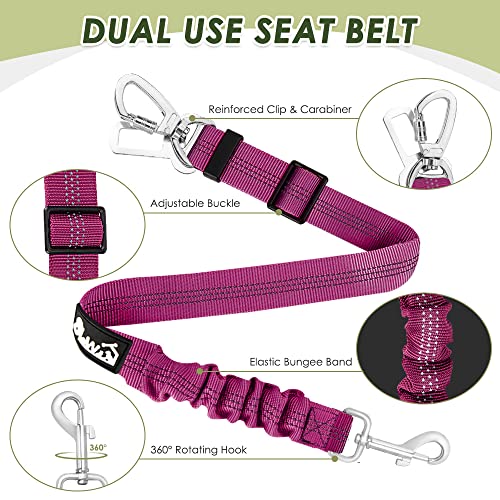 Dog Car Harness Seat Belt (Large / Rose)