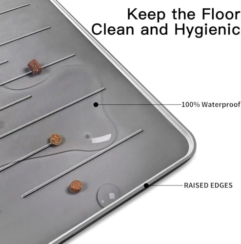 48" x 32" Largest Pet Food Mat (Gray White / 48"L x 32"W)