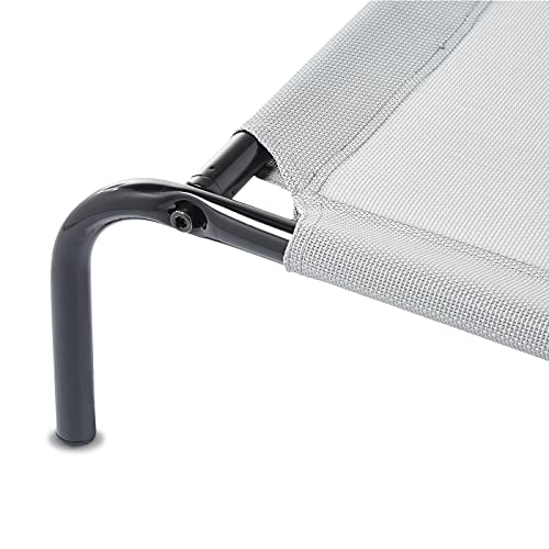 Cooling Breathable Elevated Dog Bed with Metal Frame for Small Dogs (Grey / Small)