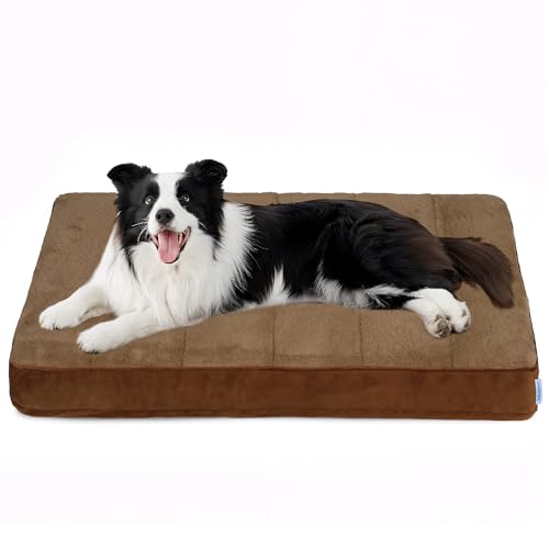 Dog Bed for Large Dog (Khaki / 35"L x 23"W x 3"H)
