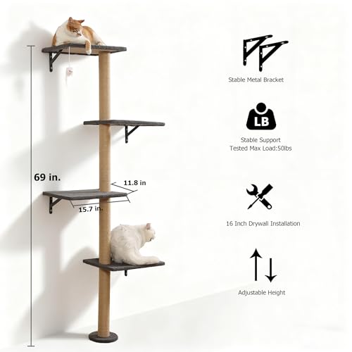 Wall Mounted Cat Tree (grey)