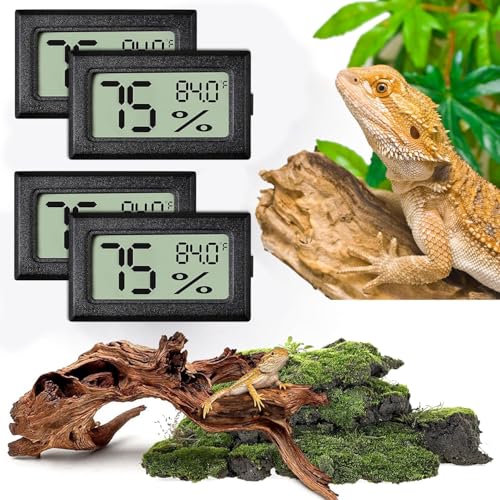 Reptile Thermometer and Humidity Gauge (4PCS Rectangular)