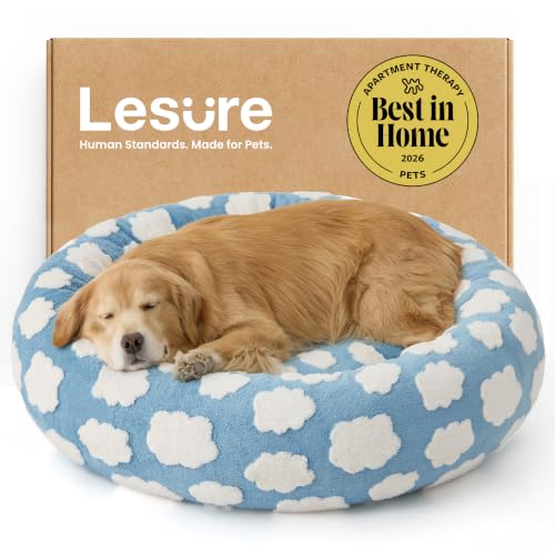 Shown on TV Jacquard Donut Dog Beds Extra Large (42.0"L x 42.0"W x 9.0"Th / Cozy Clouds Blue)