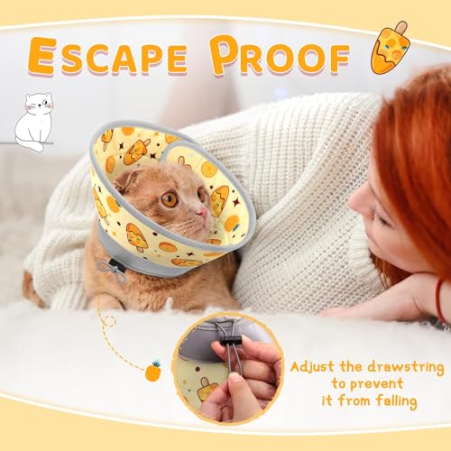 Cat Cone Collar Soft to Stop Licking (Orange / L)