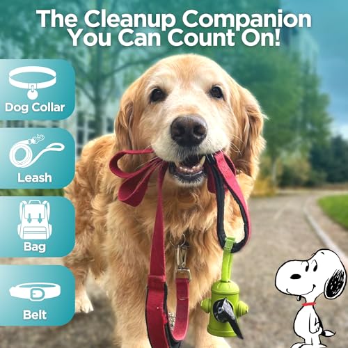 Peanuts Snoopy Dispenser with Leash Clip (Green / 1 Count (Pack of 15))