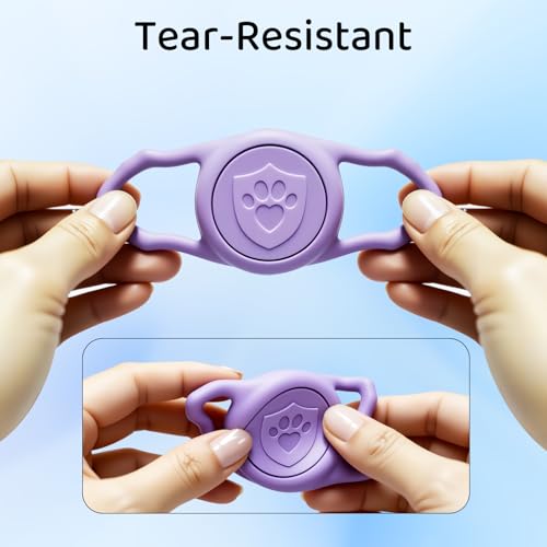 IP68 Waterproof AirTag Holder for Dog Collar (Purple)