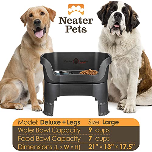 Neater Feeder Deluxe Mess (Large + Standard Bowl / Midnight Black)