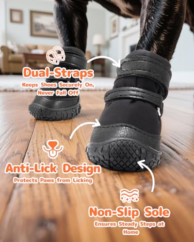 Dog Shoes for Small Dogs (Light Black / Width 1.29 inches)