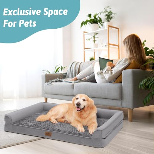 Orthopedic Dog Bed for Extra Large Dogs (Grey / XXL:48x32x7.5 inch)