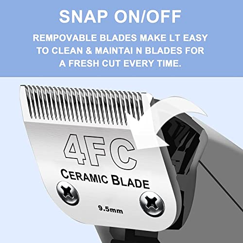 2PC 4FC Blade Detachable Grooming Blades Compatible with Andis Clipper (4fc:3/8''(9.5mm))