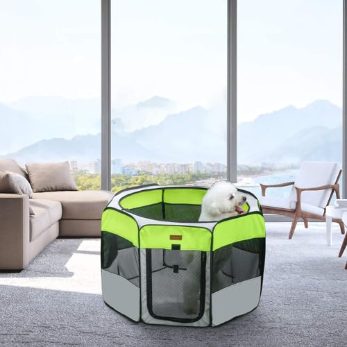 Portable Dog Playpen (Small / Green)