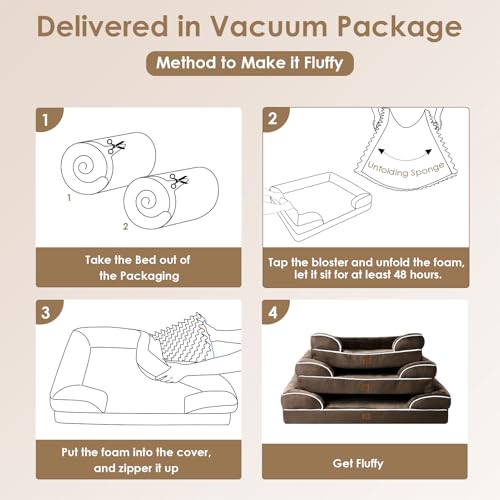 Orthopedic XXL Dog Bed (Brown / 48.0"l X 35.0"w X 8.0"th)