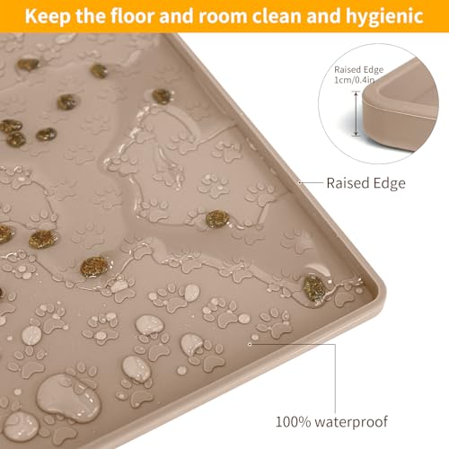 Dog Food Mat Anti (31.5"L x 23"W / Taupe)